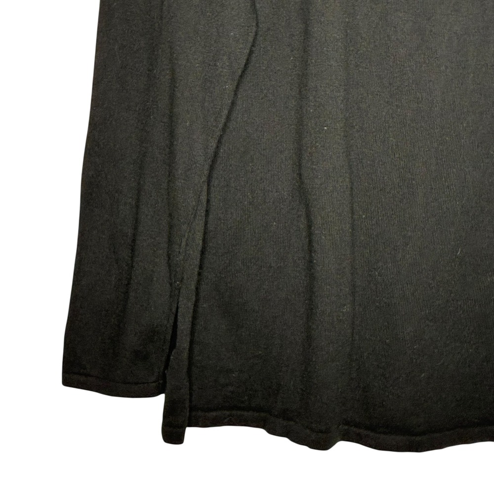 J Jill Womens Large Black Tunic Top Side Snap Minimalist Casual Knit Capsule - Picture 4 of 9